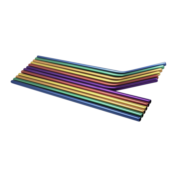 BAR N0NE Best Straws Set of 12  10.5 Long Wide Stainless Steel Metal