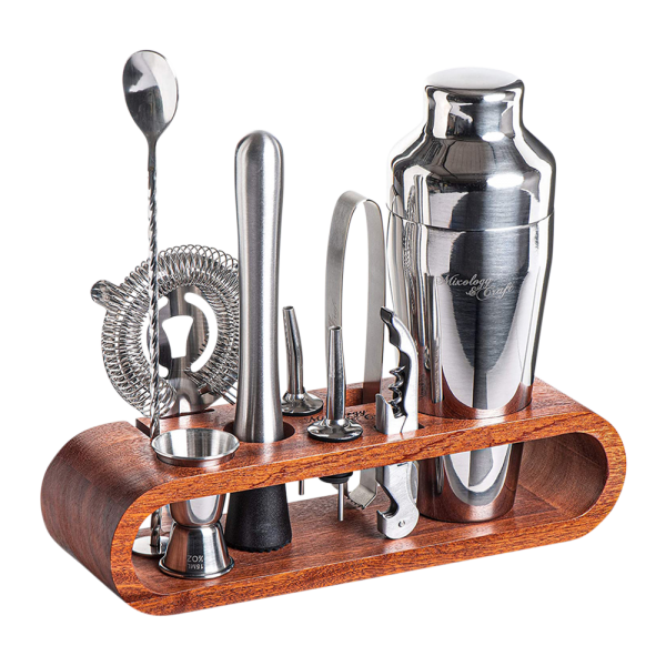 Bartender Kit with Case, Stainless Steel Bartender Tools Kit, Wine Gla