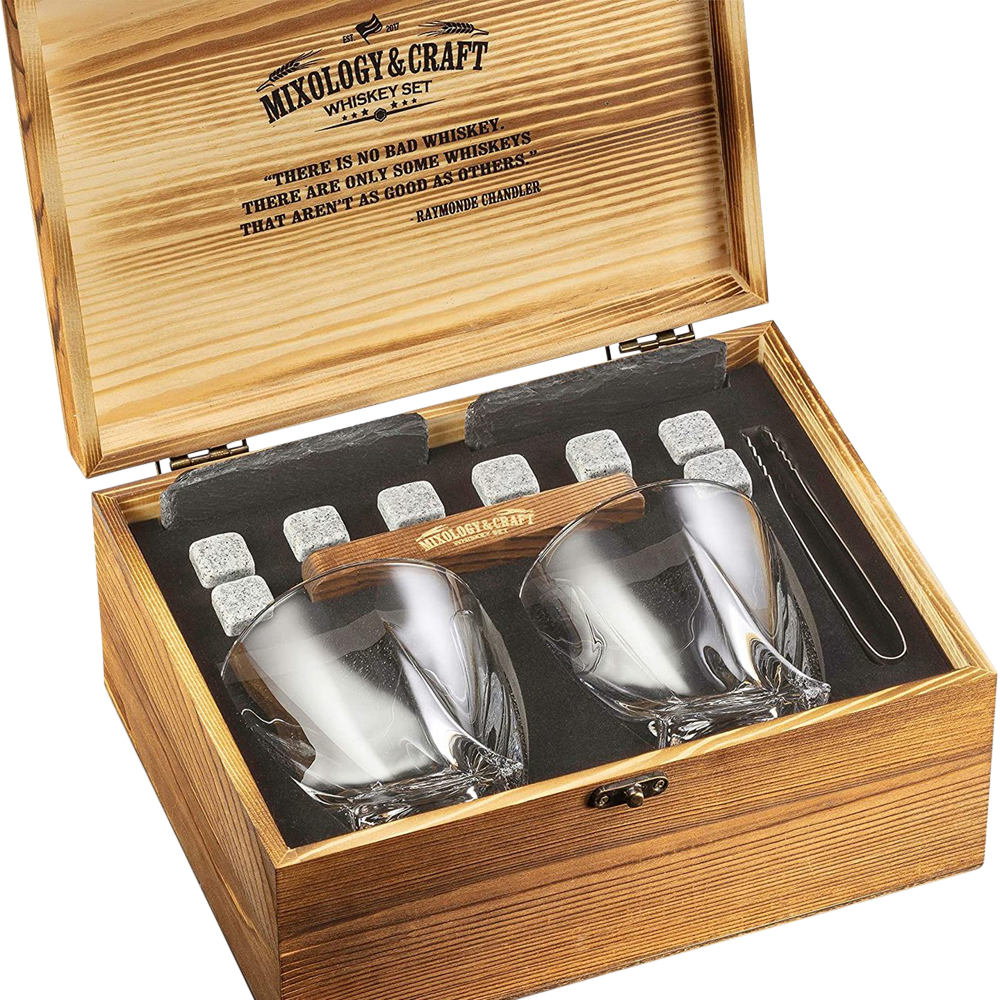 Wholesale Elegant Whiskey Set in Wooden Box - Wine-n-Gear