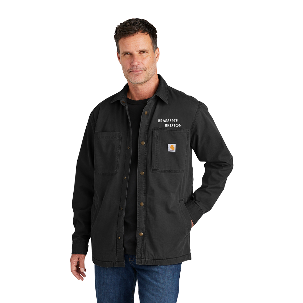 Carhartt Men's Dark Khaki Rugged Flex Fleece-Lined Shirt Jacket