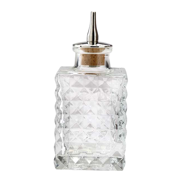 3oz. Glass Bitters Bottle Retro Design