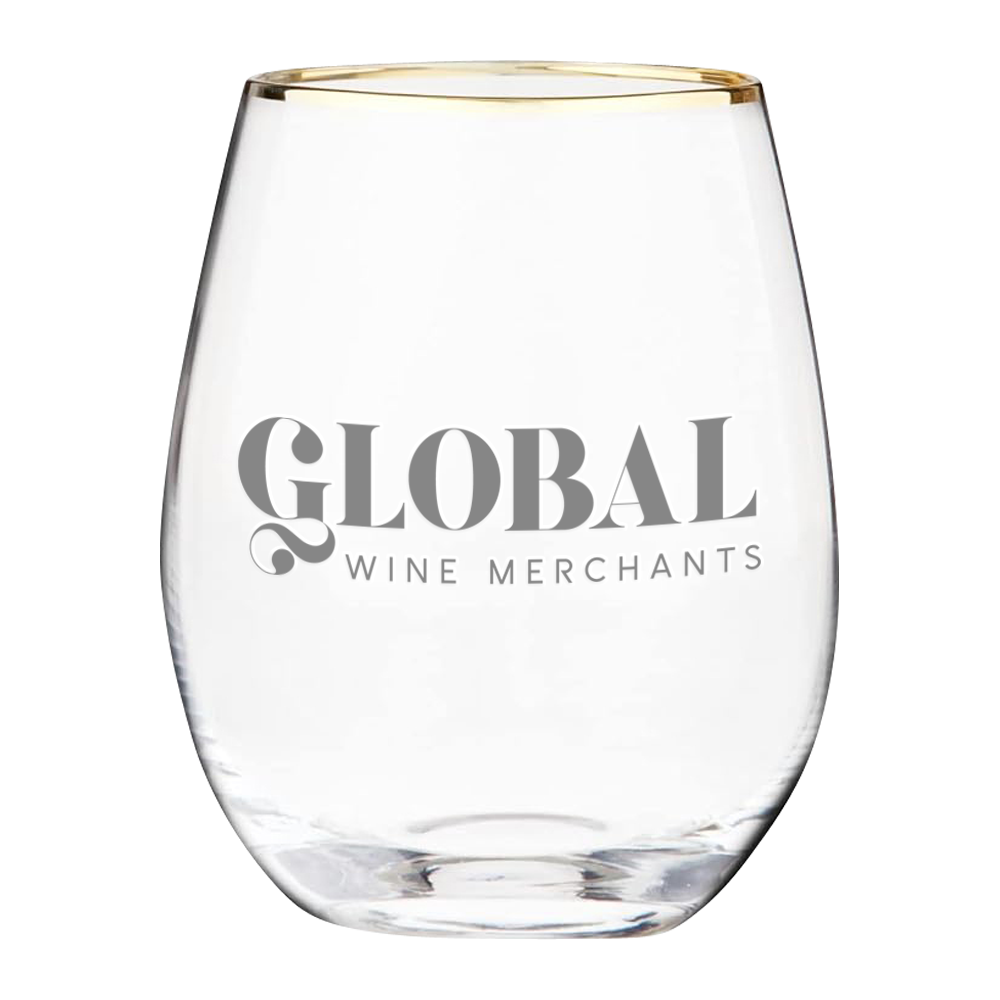 Wholesale Gold Rimmed Wine Glass 18oz Wine N Gear