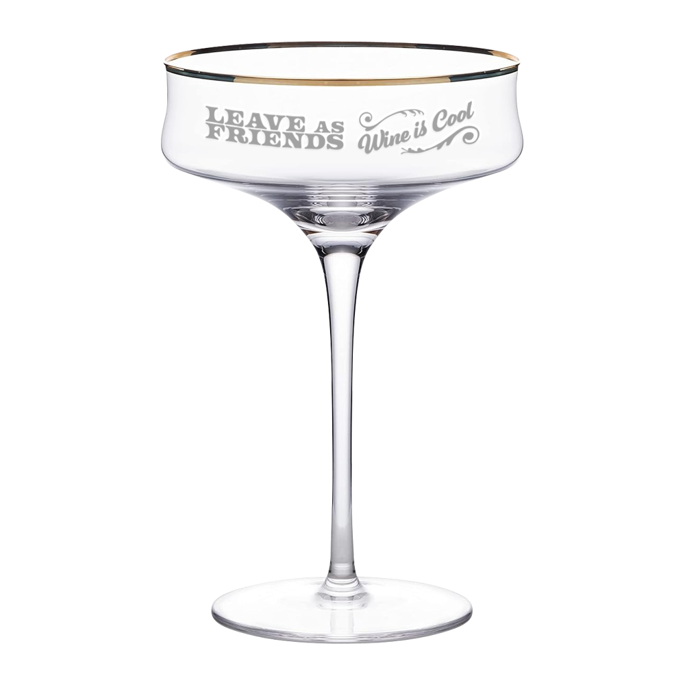 Wholesale Gold Rimmed Martini Coupe Glass 12oz Wine N Gear