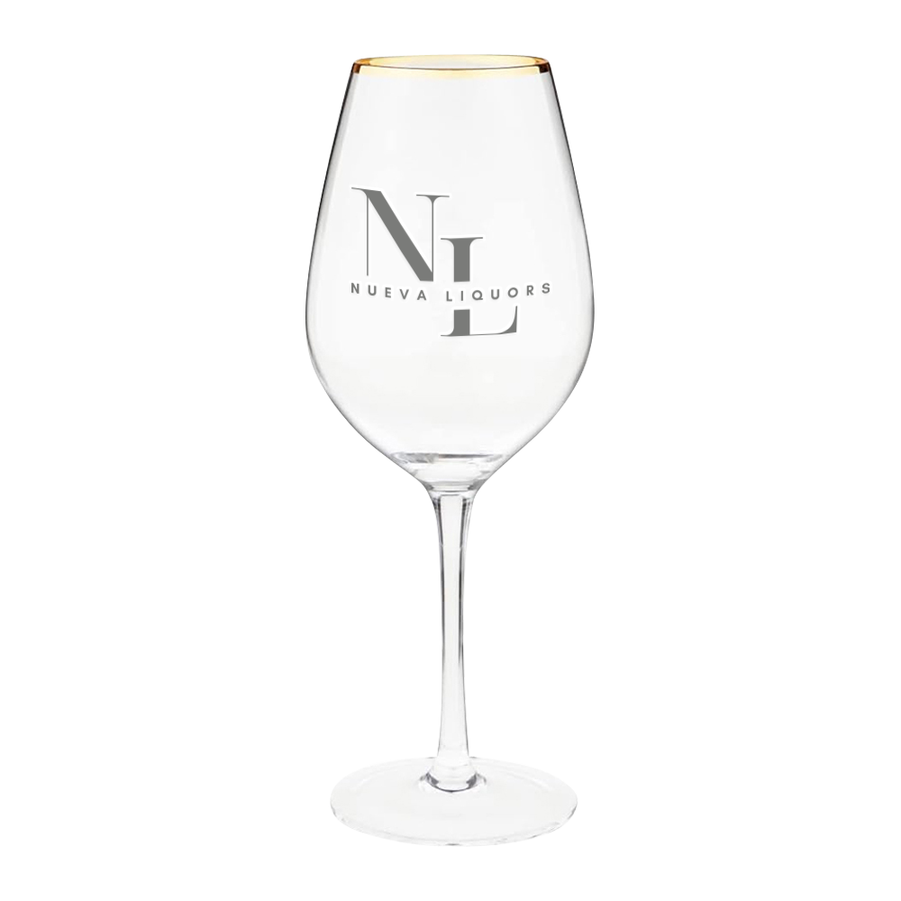 Wholesale Gold Rimmed Wine Glass 14oz Wine N Gear