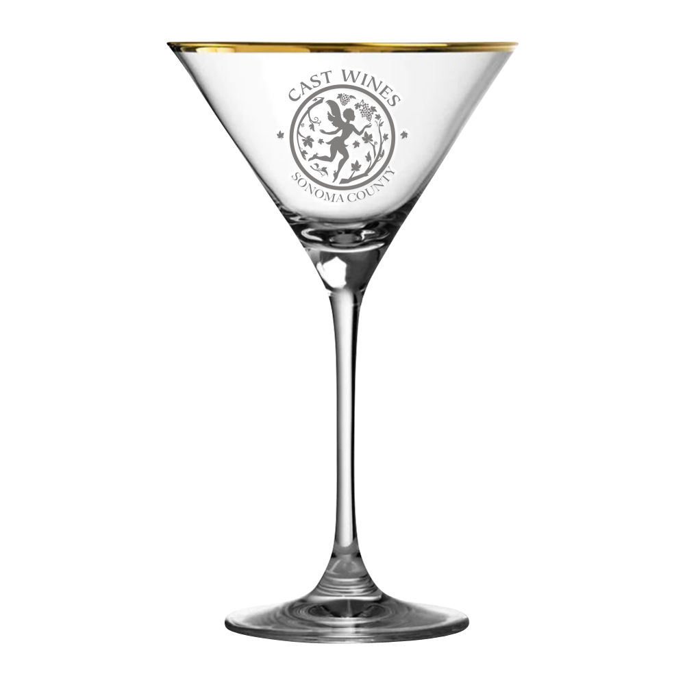 Wholesale Gold Rimmed Martini Glass 8 25oz Wine N Gear