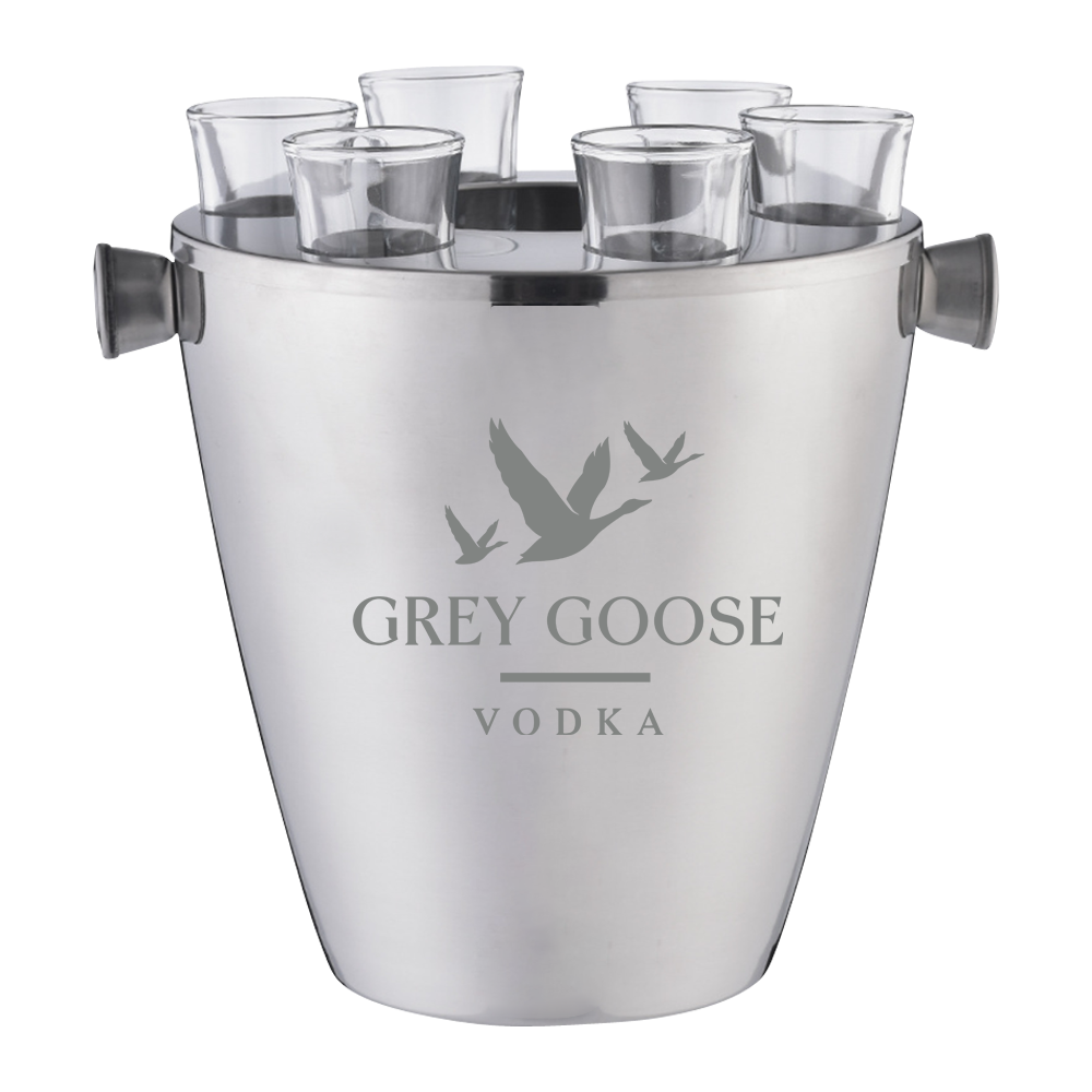 LARGE GREY GOOSE VODKA PUNCH ICE BUCKET BOWL hotsell STAINLESS STEEL SILVER CHROME 16''