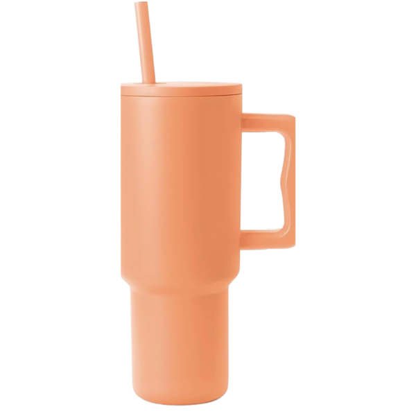 Minimalist Tumbler with Handle and Straw