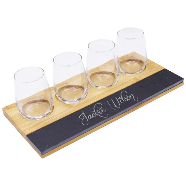 Wine Tasting Flight Set with Chalkboard