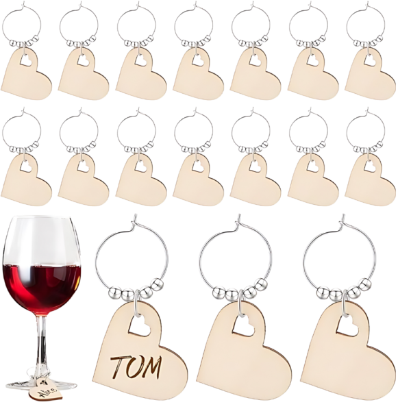 Wooden Wine Charms