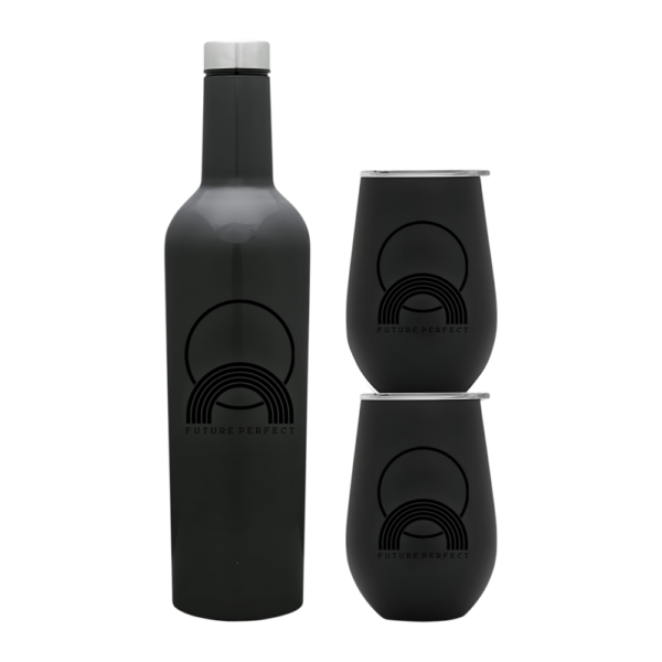 Wine Growler & Tumbler Set with Wooden Box and Bottle Slot