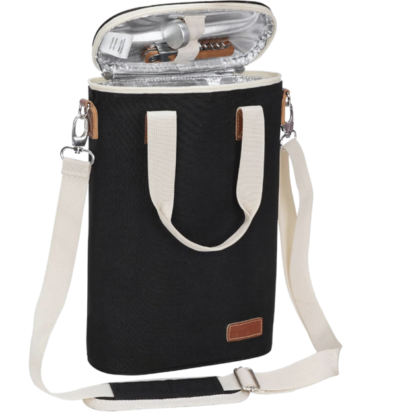 2-Bottle Insulated Wine Tote Carrier