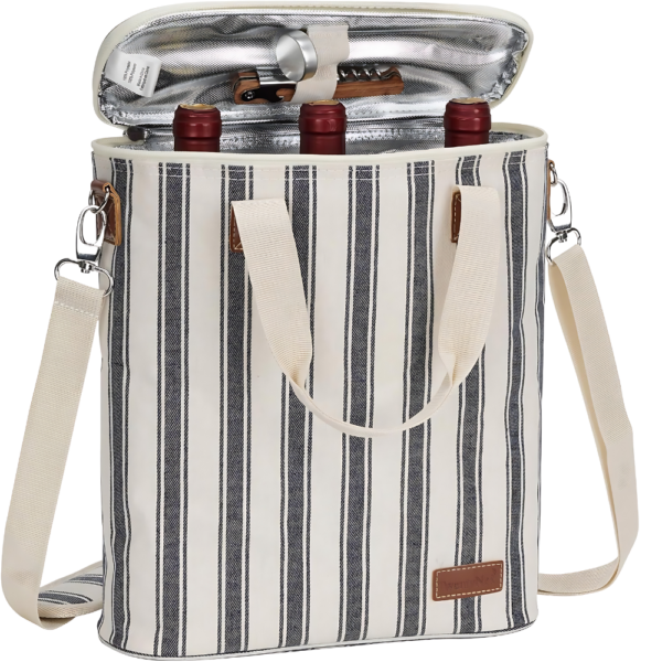 3-Bottle Insulated Wine Tote Carrier