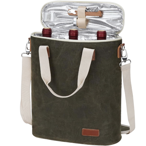 3-Bottle Insulated Wine Tote Carrier