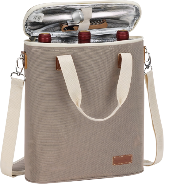 3-Bottle Insulated Wine Tote Carrier