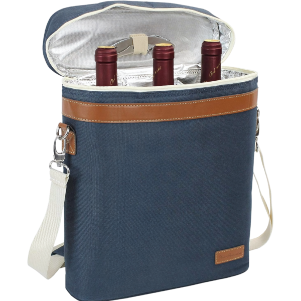 3-Bottle Insulated Wine Tote Carrier