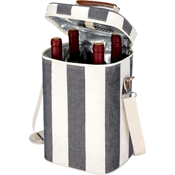 4-Bottle Insulated Wine Tote Carrier