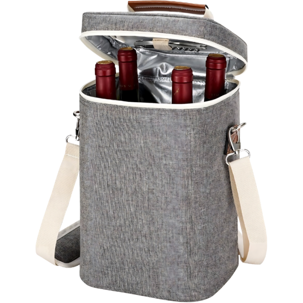 4-Bottle Insulated Wine Tote Carrier