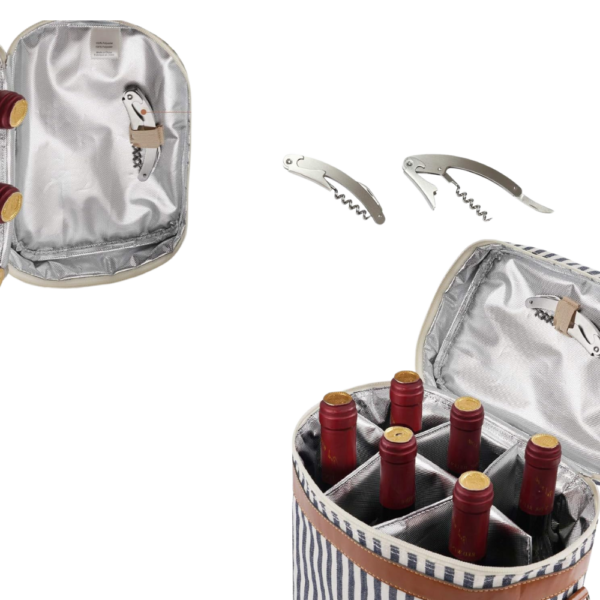 6-Bottle Insulated Wine Tote Carrier