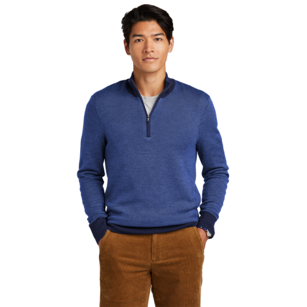 Brooks Brothers ® Washable Merino Birdseye 1/4-Zip Sweater