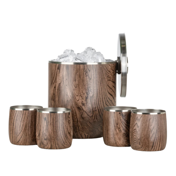 Insulated Ice Bucket with Rocks Tumbler Set