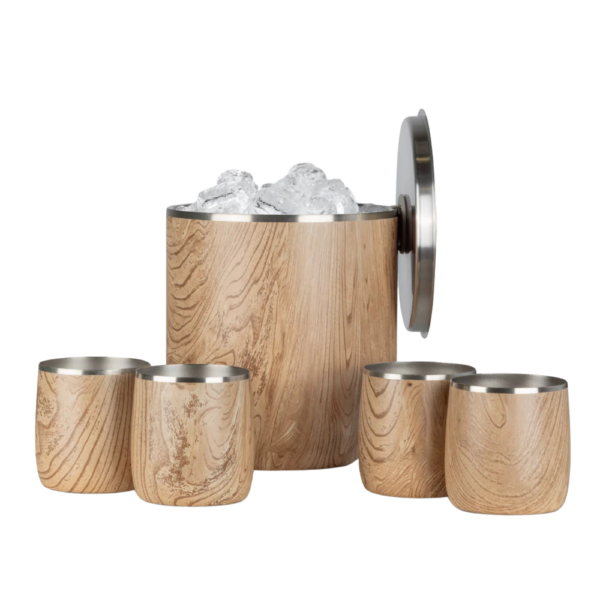 Insulated Ice Bucket with Rocks Tumbler Set