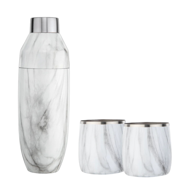 Insulated Cocktail Shaker and Rocks Barware Set