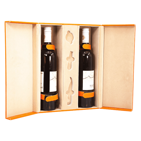 2-Bottle Leather Wine Gift Box