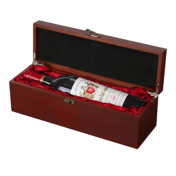 1-Bottle Red Wooden Wine Gift Box