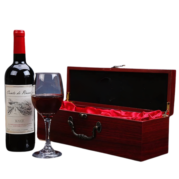 1-Bottle Red Wooden Wine Gift Box