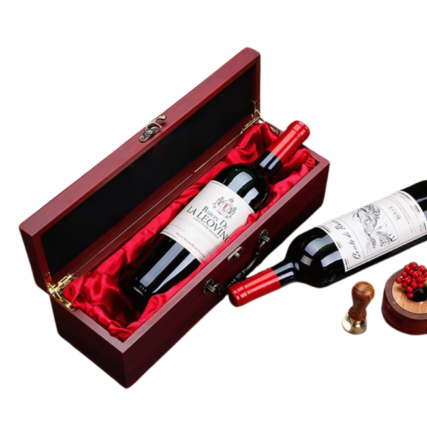 1-Bottle Red Wooden Wine Gift Box