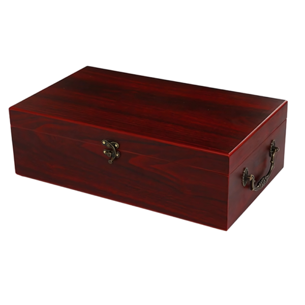 2-Bottle Red Wooden Wine Gift Box