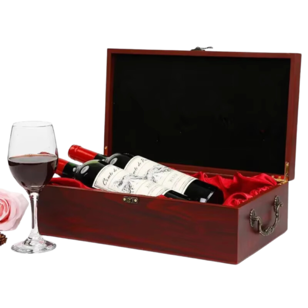 2-Bottle Red Wooden Wine Gift Box