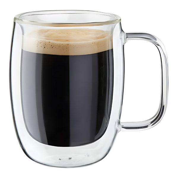 12oz. Glass Double Wall Coffee Mug