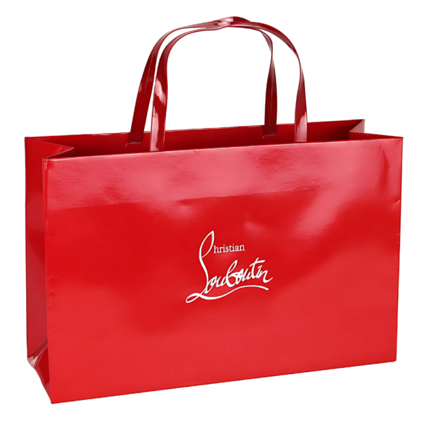 Custom Glossy Shopping Bag with PU Handle